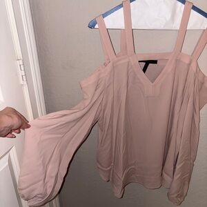 Elegant Blush Pink Cold Shoulder Top